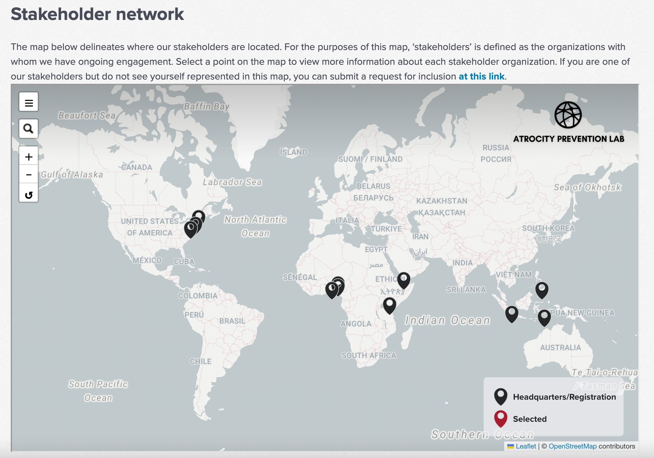 Interactive Stakeholder Map preview