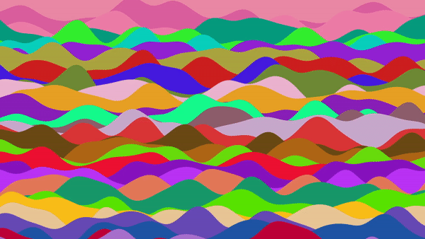 Colorful moving waves with random RGB values