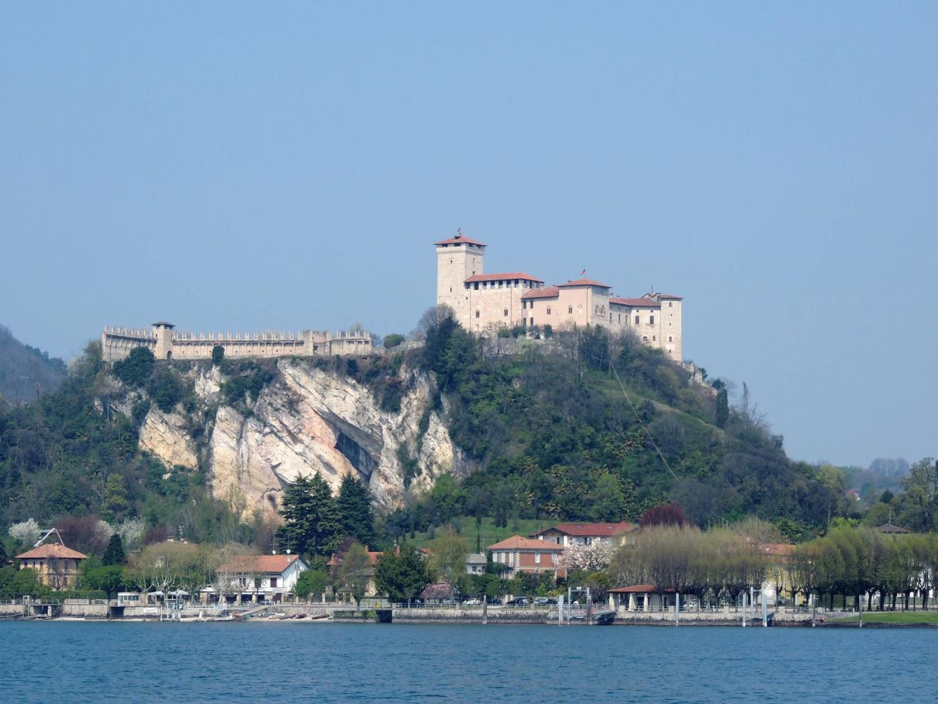 Spectacular View of the Fortress of Angera from Lake Maggiore