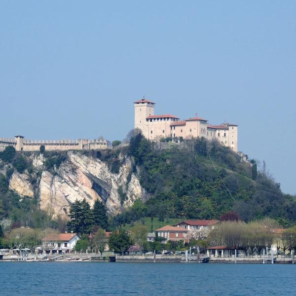 Spectacular View of the Fortress of Angera from Lake Maggiore