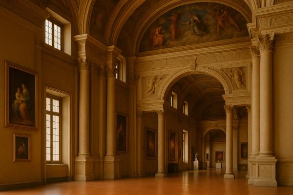 Historische Architektur oder Museumsinterieurs in Bologna Historische Architektur oder Museumsinterieurs in Bologna