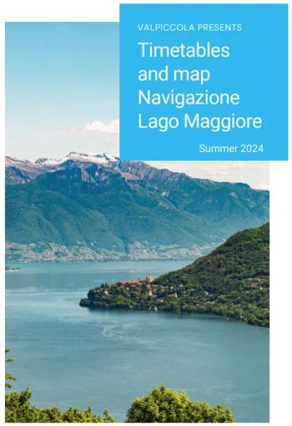 Page de couverture dans le PDF de l'horaire de Navigazione Laghi