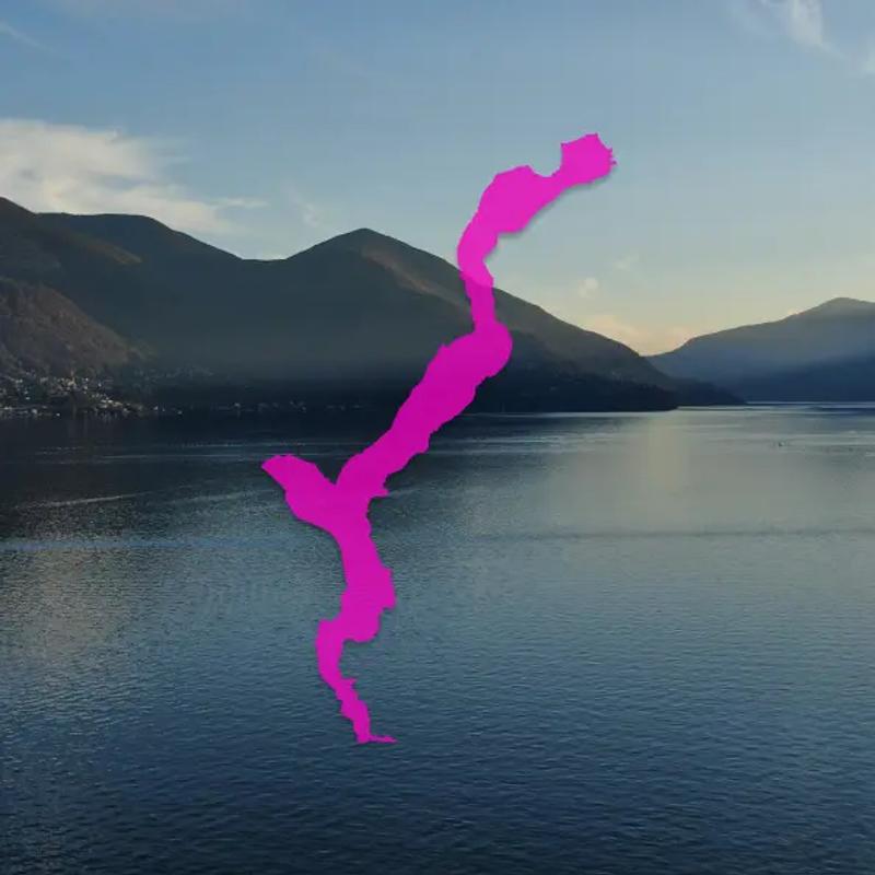 Lake Maggiore with the Shape of the Lake Superimposed