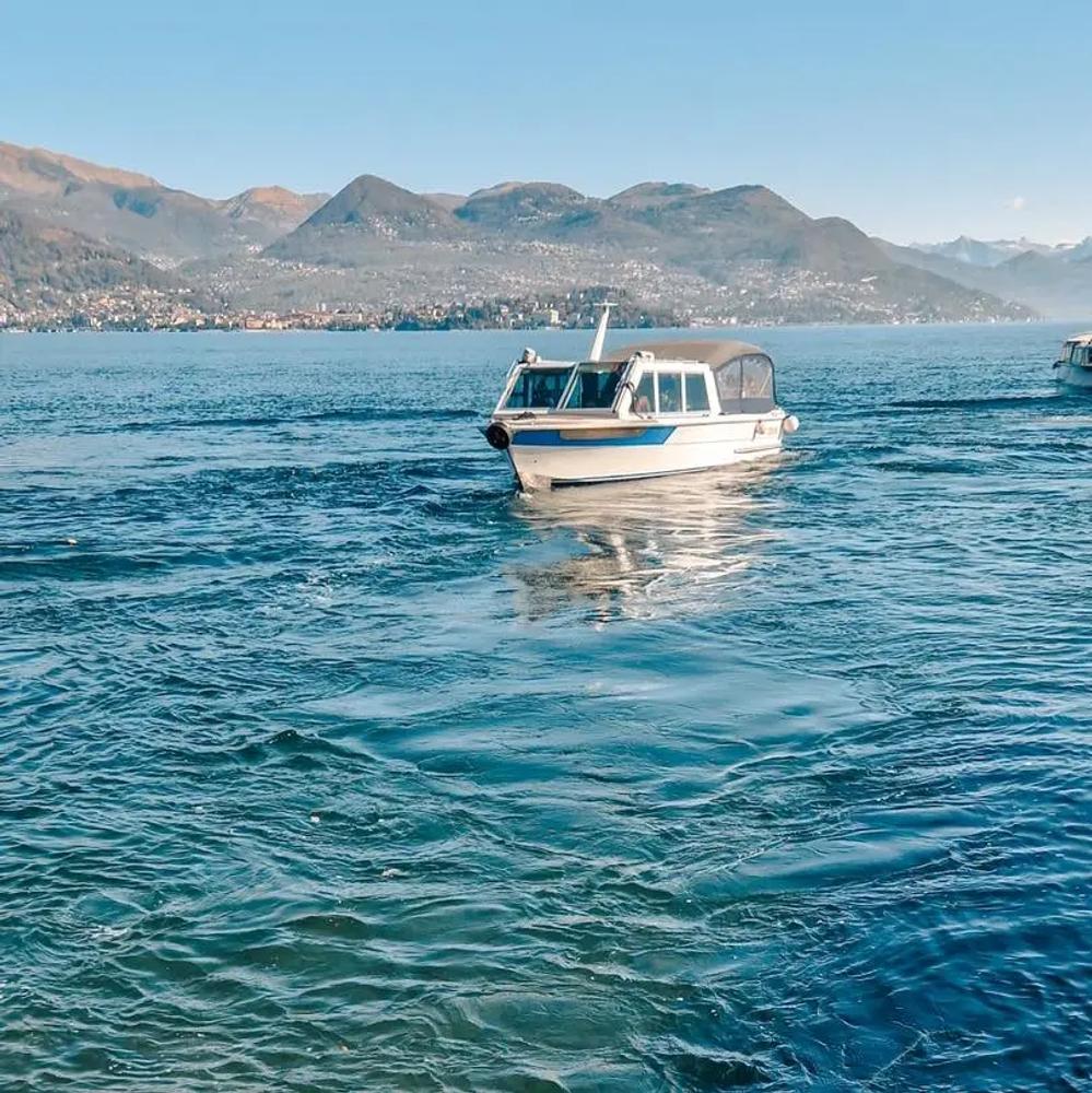 Boat on Lake Maggiore in Navigation