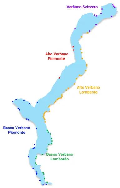 Carte complète des meilleures plages du Lac Majeur