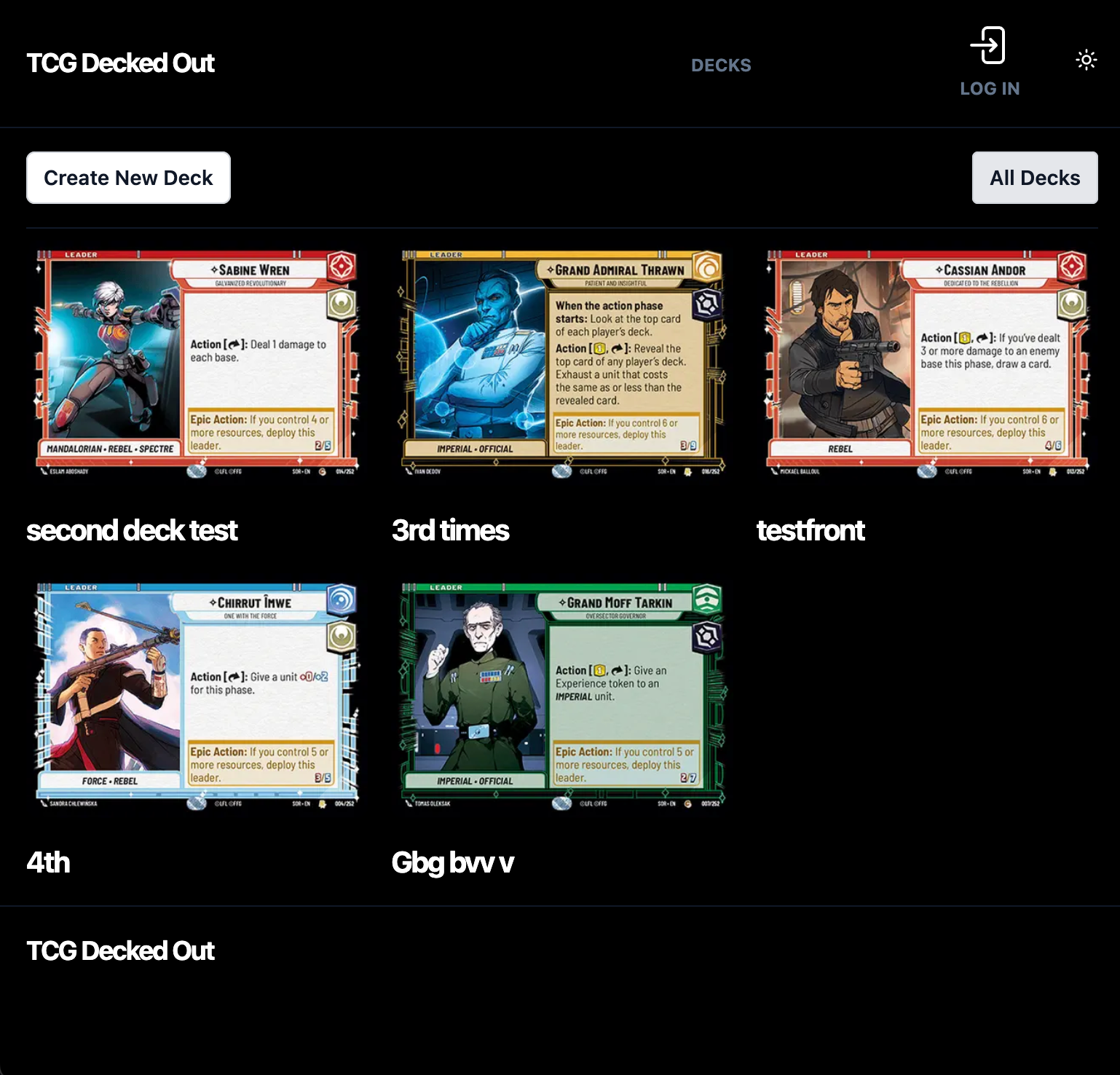 tcgdeckout.com screenshot