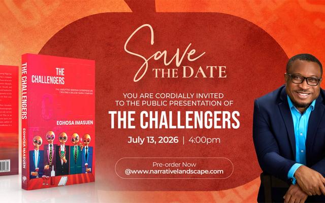 Chief Olusegun Obasanjo, Chude Jideonwo & More to Attend the Lagos Launch of Eghosa Imasuen's "The Challengers"