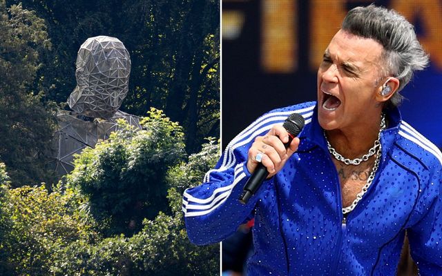 Robbie Williams terrifies locals with 60ft robot statue in garden