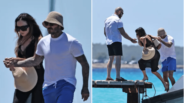 Victoria Beckham expertly avoids dangerous slip climbing Ibiza rocks in heels — News story on dripviewz
