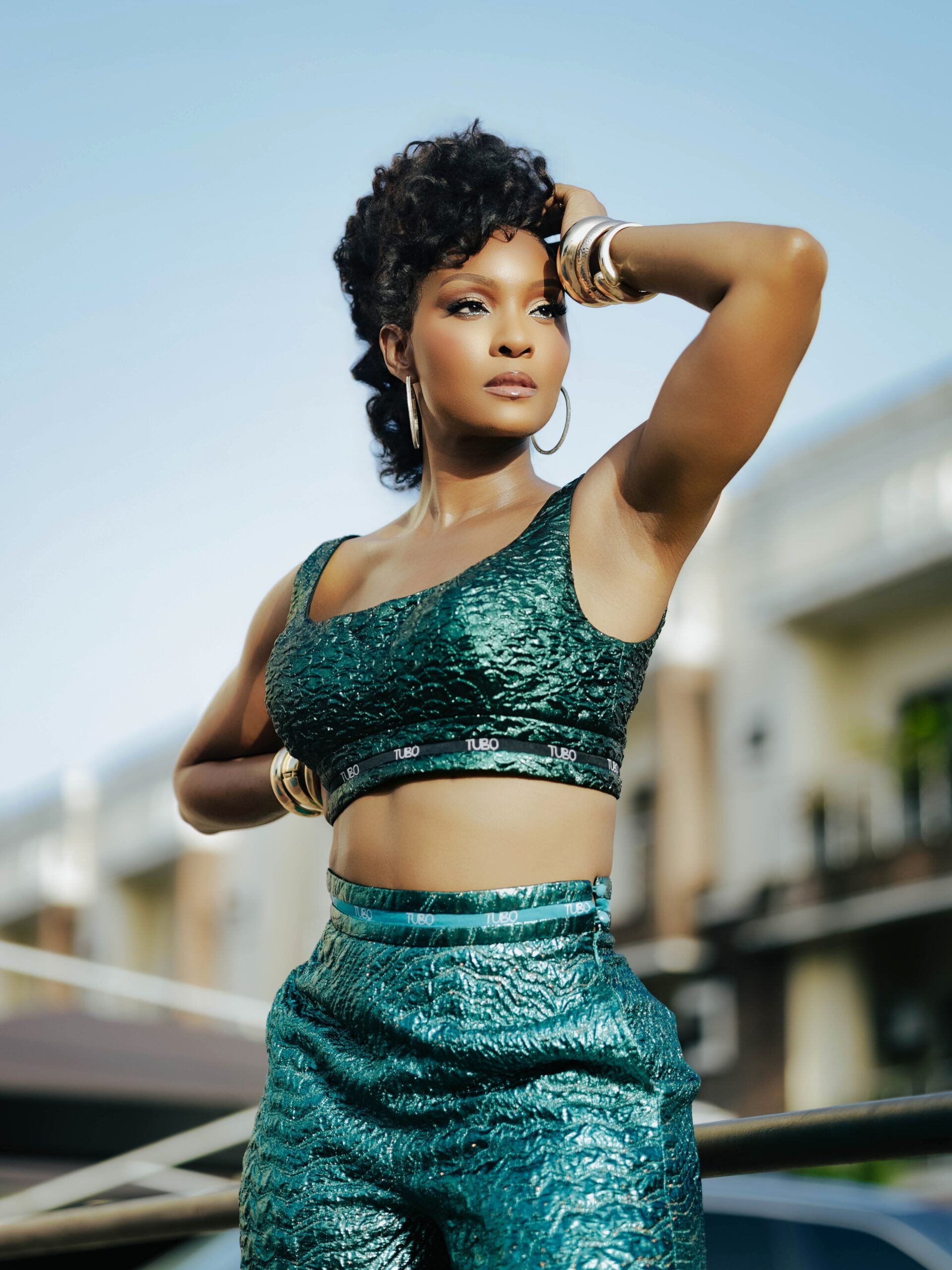 See How Osas Ighodaro Serves Pure Glamour in a Metallic Ombré Set by Tubo RTW