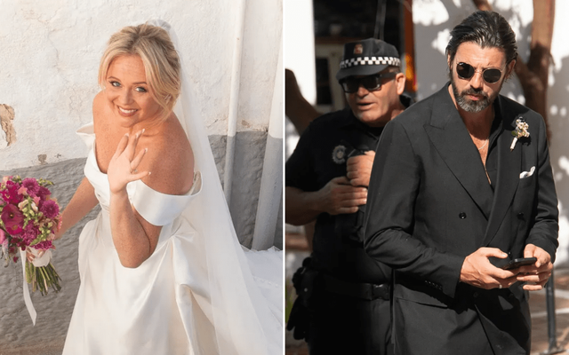 Emily Atack wows in gorgeous off-the-shoulder gown for second wedding with Alistair Garner