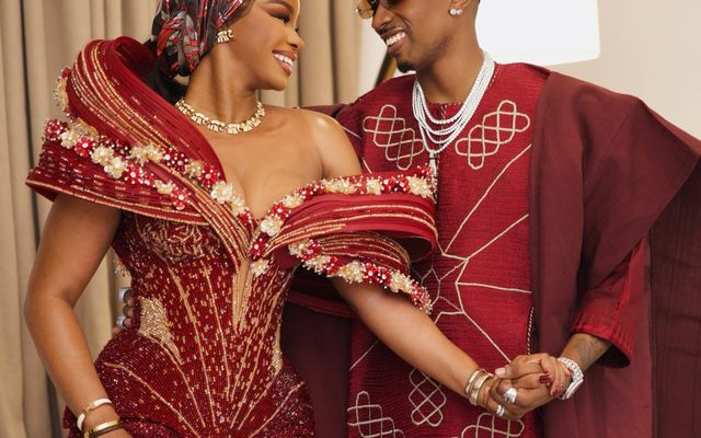 Priscilla Ojo & Juma Jux Just Served the Sweetest Matching Traditional Wedding Looks