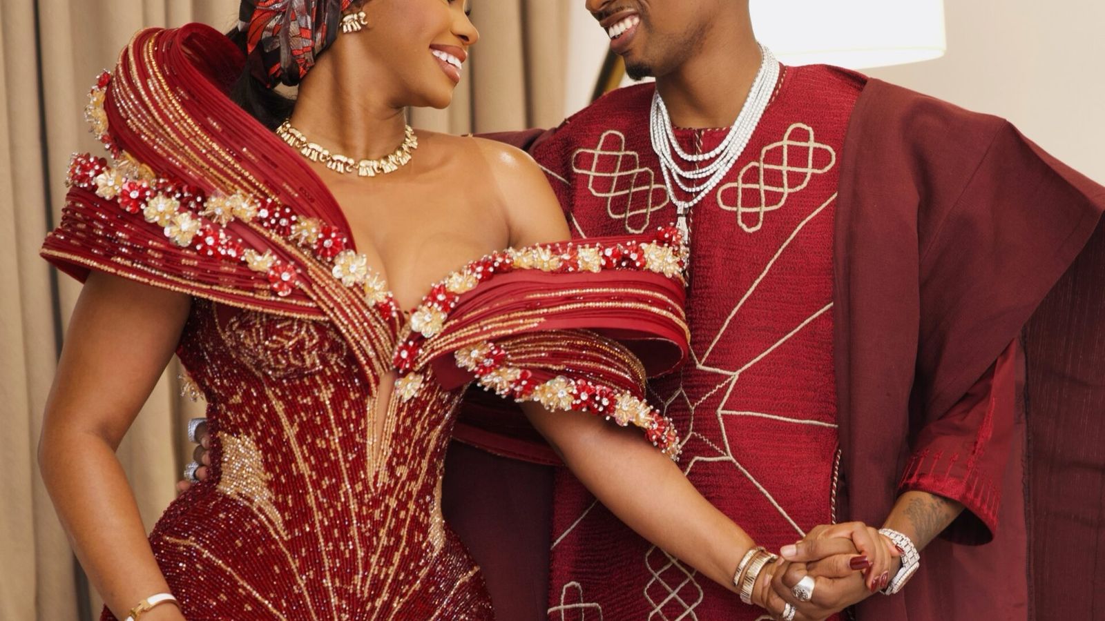 Priscilla Ojo & Juma Jux Just Served the Sweetest Matching Traditional Wedding Looks — News news on dripviewz