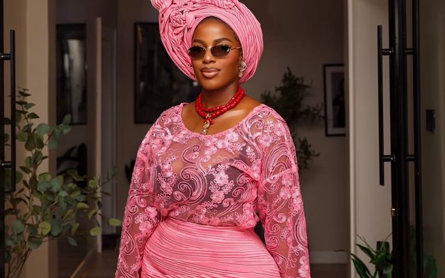Hilda Baci's Pink Bùbá and Mini Skirt Look Is Your Next Owambe Inspo