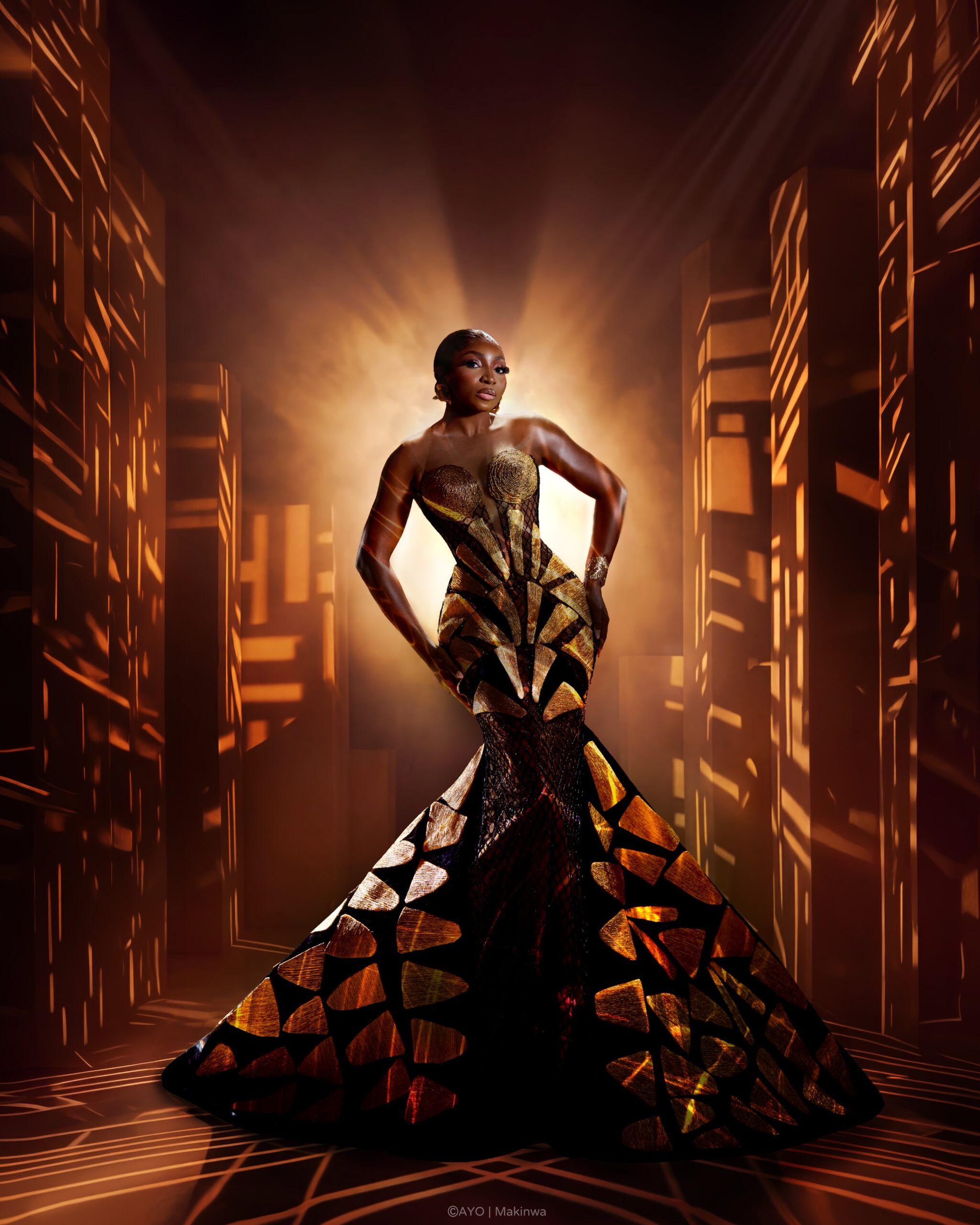 Omowunmi Dada's Sculpted Gold & Black Gown Is Quite the TIFF Red Carpet Look | See Photos — Movies story on dripviewz