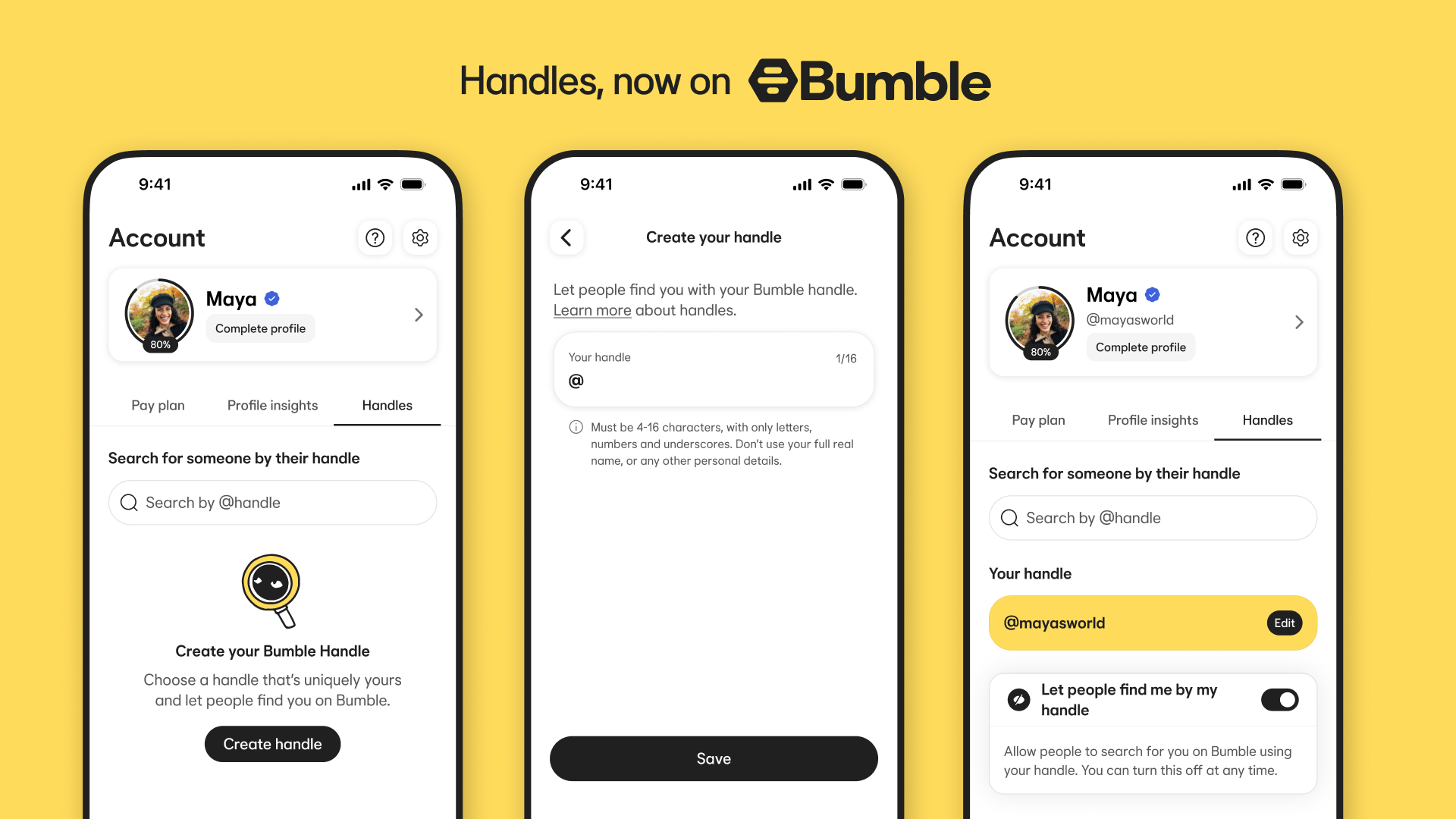 Bumble adds social media-esque handles — News story on dripviewz