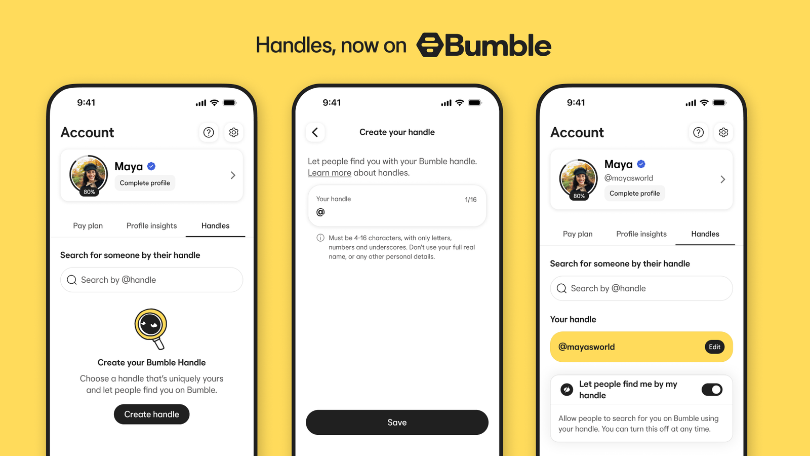 Bumble adds social media-esque handles — News news on dripviewz