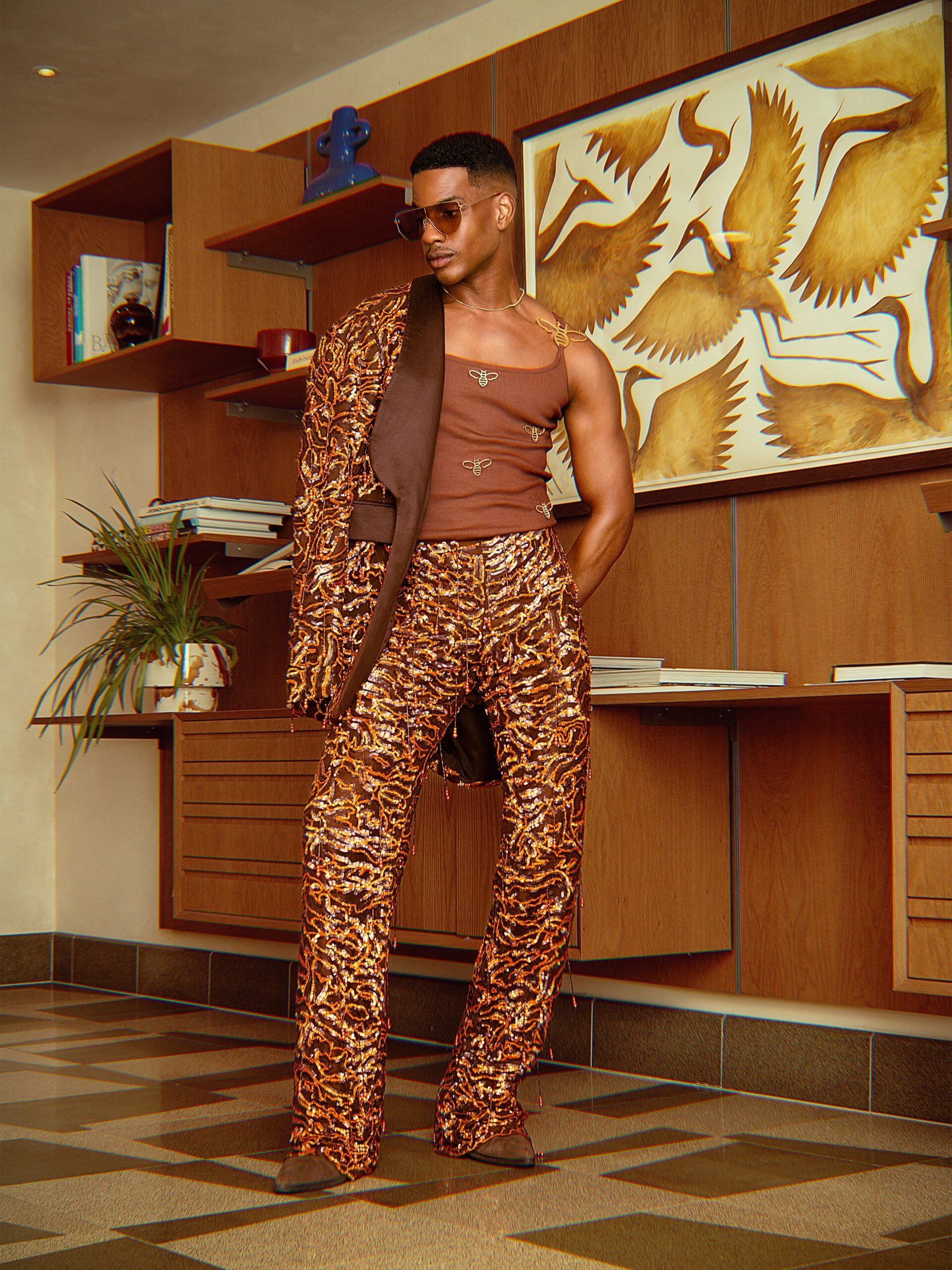 Denola Grey's Onalaja SS27 Look Is All Chocolate Brown, Sequins and Fringe — News story on dripviewz