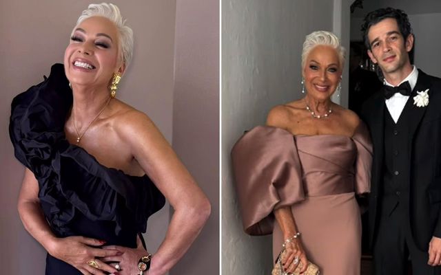 Denise Welch shares private pictures from Matty Healy's wedding and looks 30 years younger