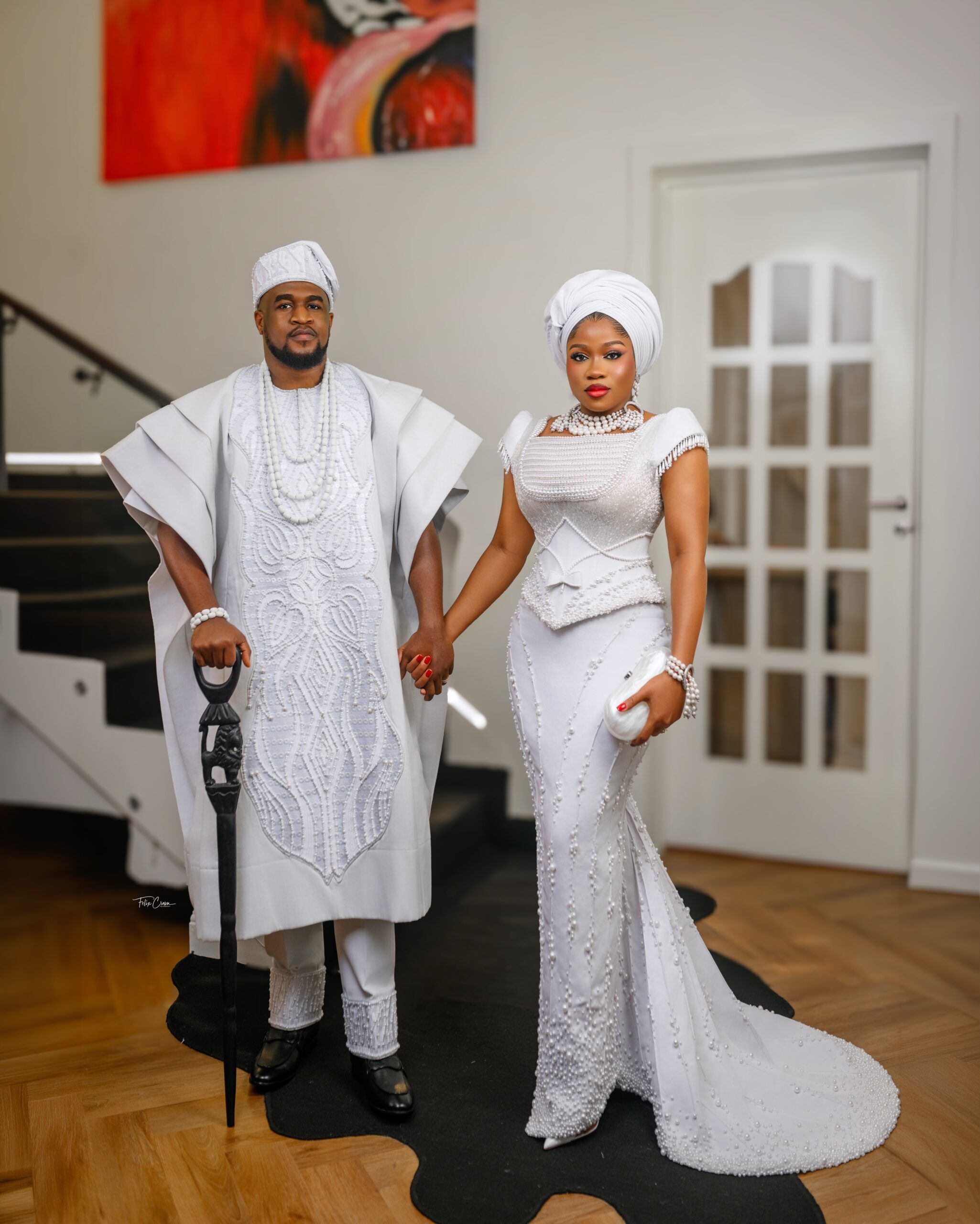 All White, All Beautiful! Veekee James & Femi Atere Celebrate Baby Eliana's Dedication in Style
