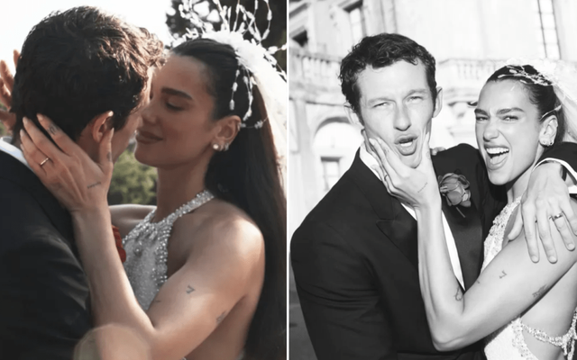 Dua Lipa shares first pictures from £1,500,000 wedding to Callum Turner — News story on dripviewz