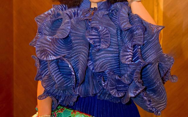 If You've Been Wondering How to Style a Blue Two-Piece, Rita Dominic Has the Answer