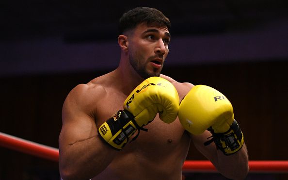 Tommy Fury reveals newborn son's wild name on boxing shorts after Molly-Mae's warning