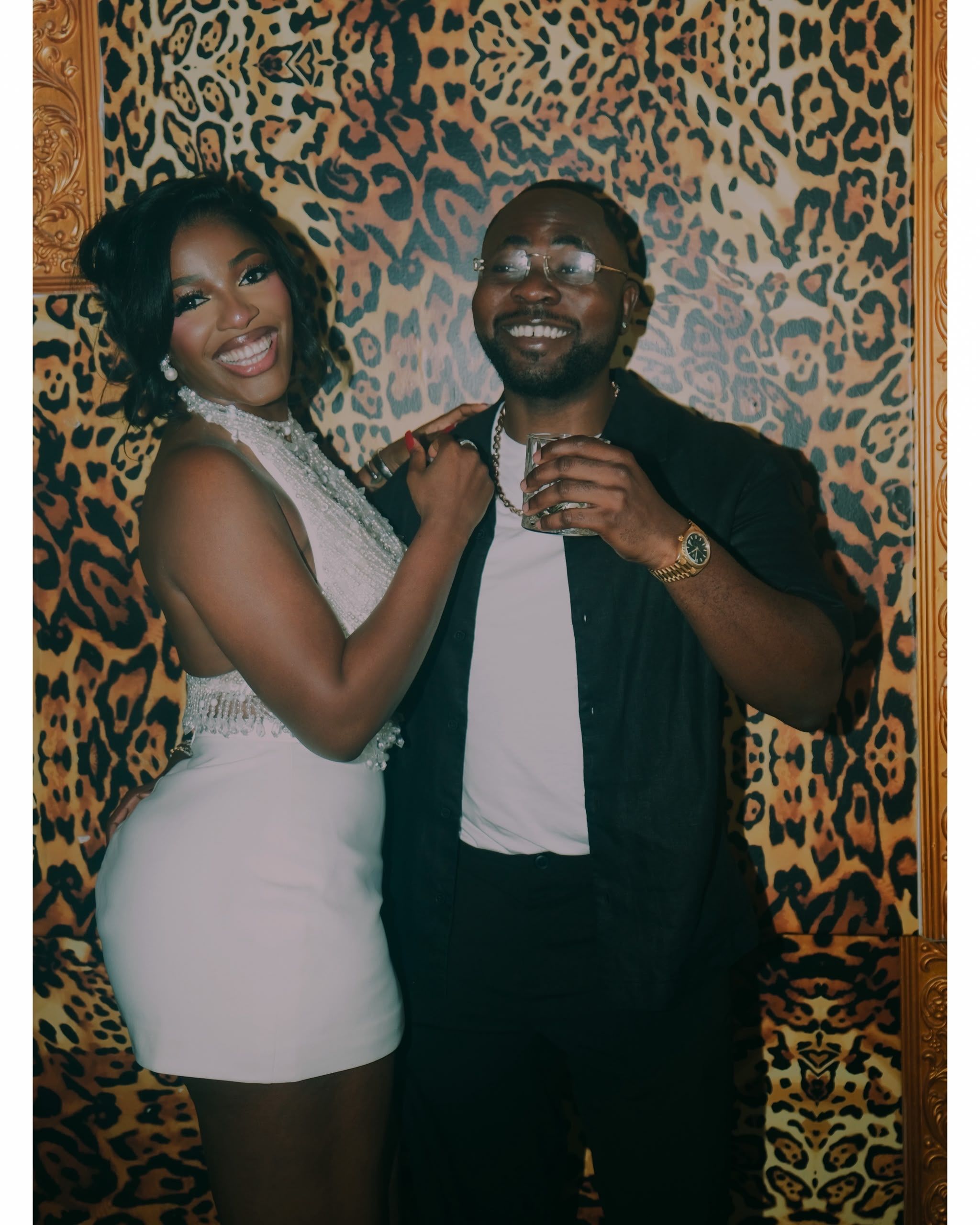 Hilda Baci's Birthday Party Look? A Beaded White Mini With Damilola by Her Side