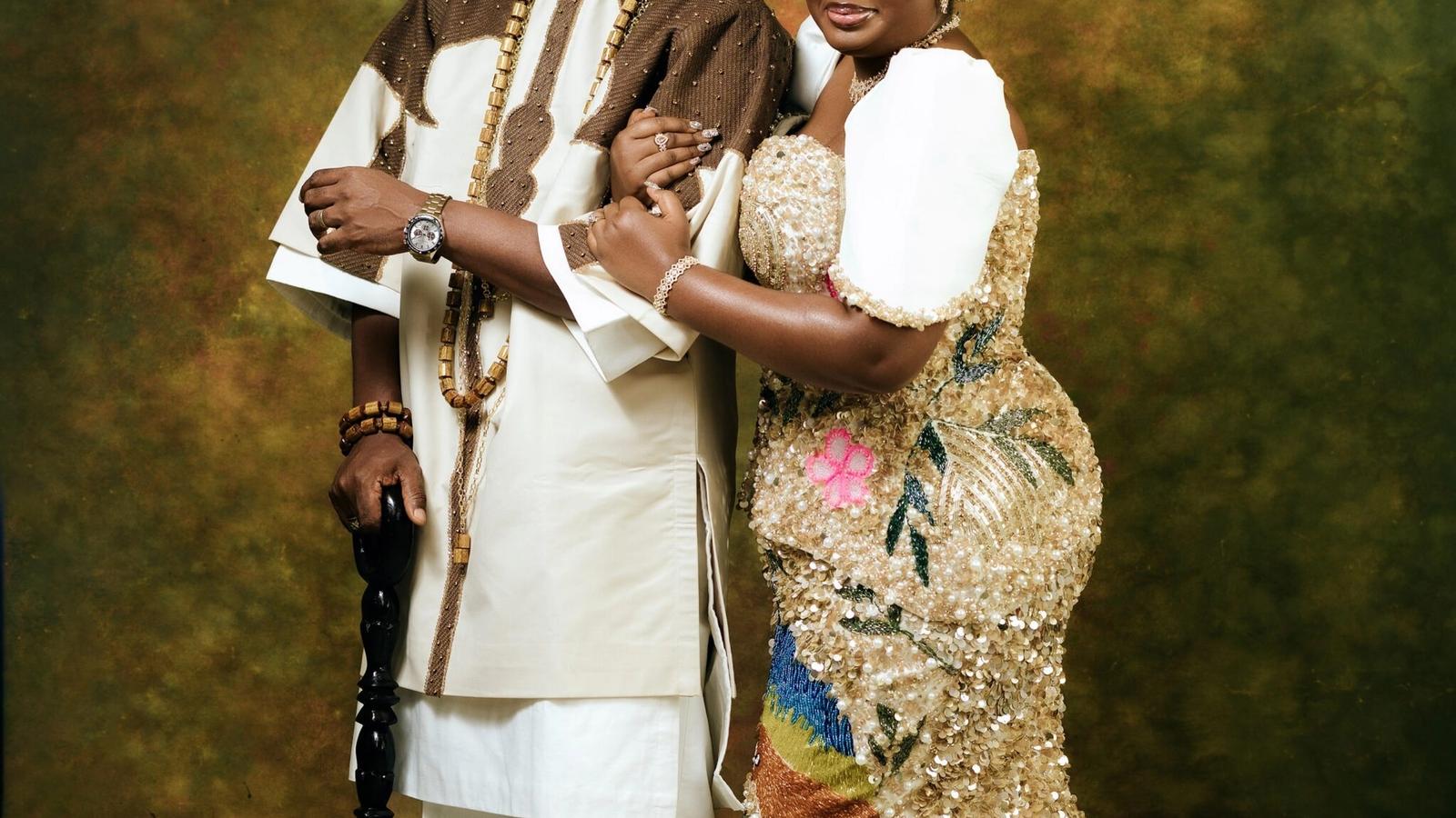 Lateef Adedimeji & Mo Bimpe Stepped Out in Regal Champagne Gold Looks for Their Triplets' Thanksgiving — Movies news on dripviewz