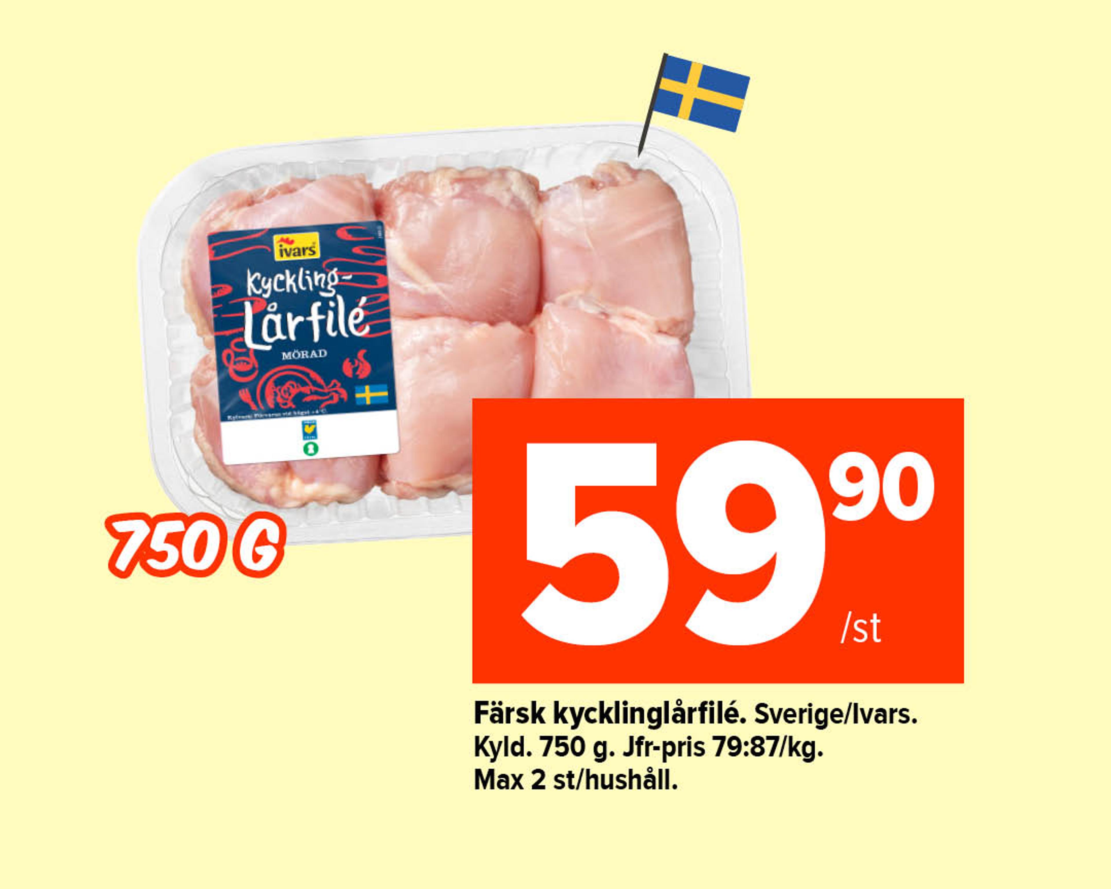 Färsk kycklinglårfilé