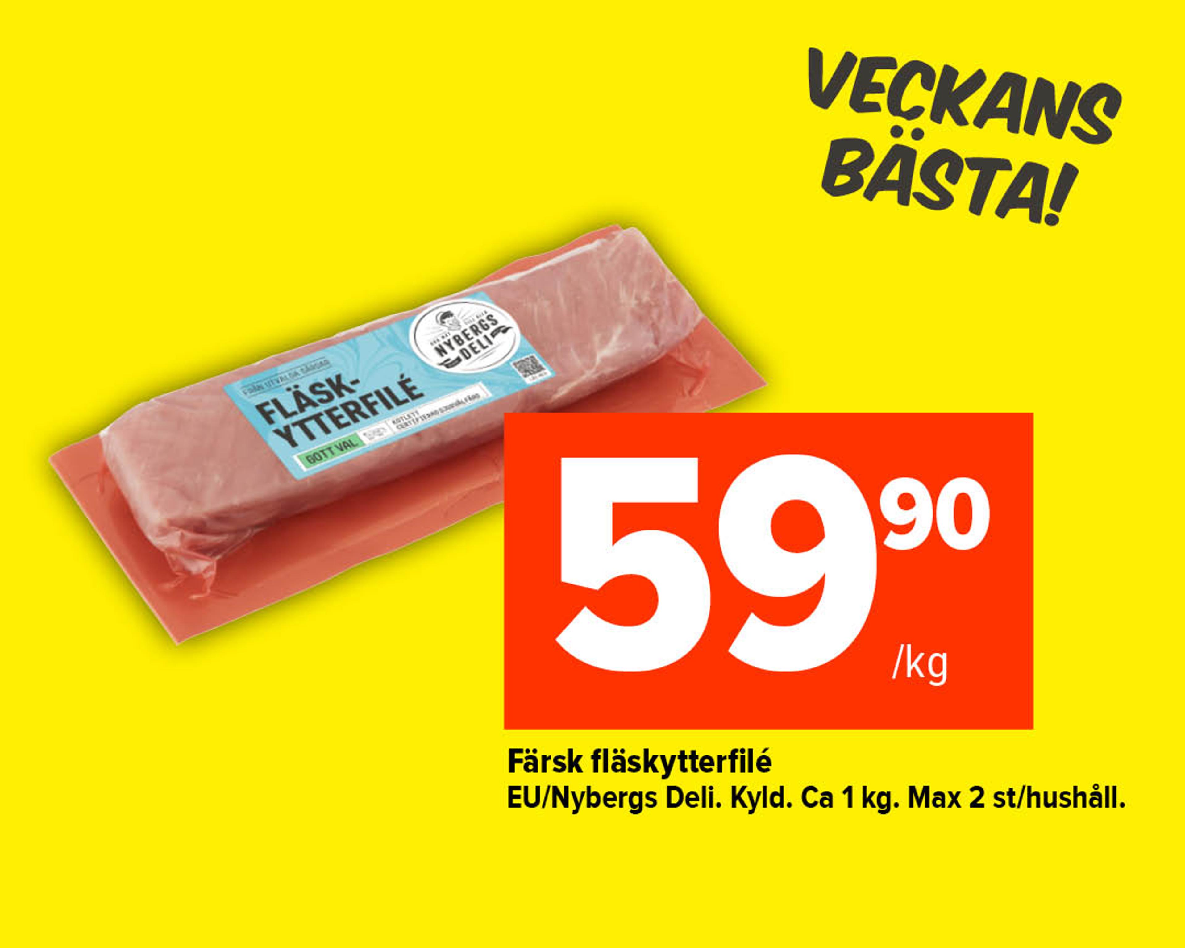 Färsk fläskytterfilé