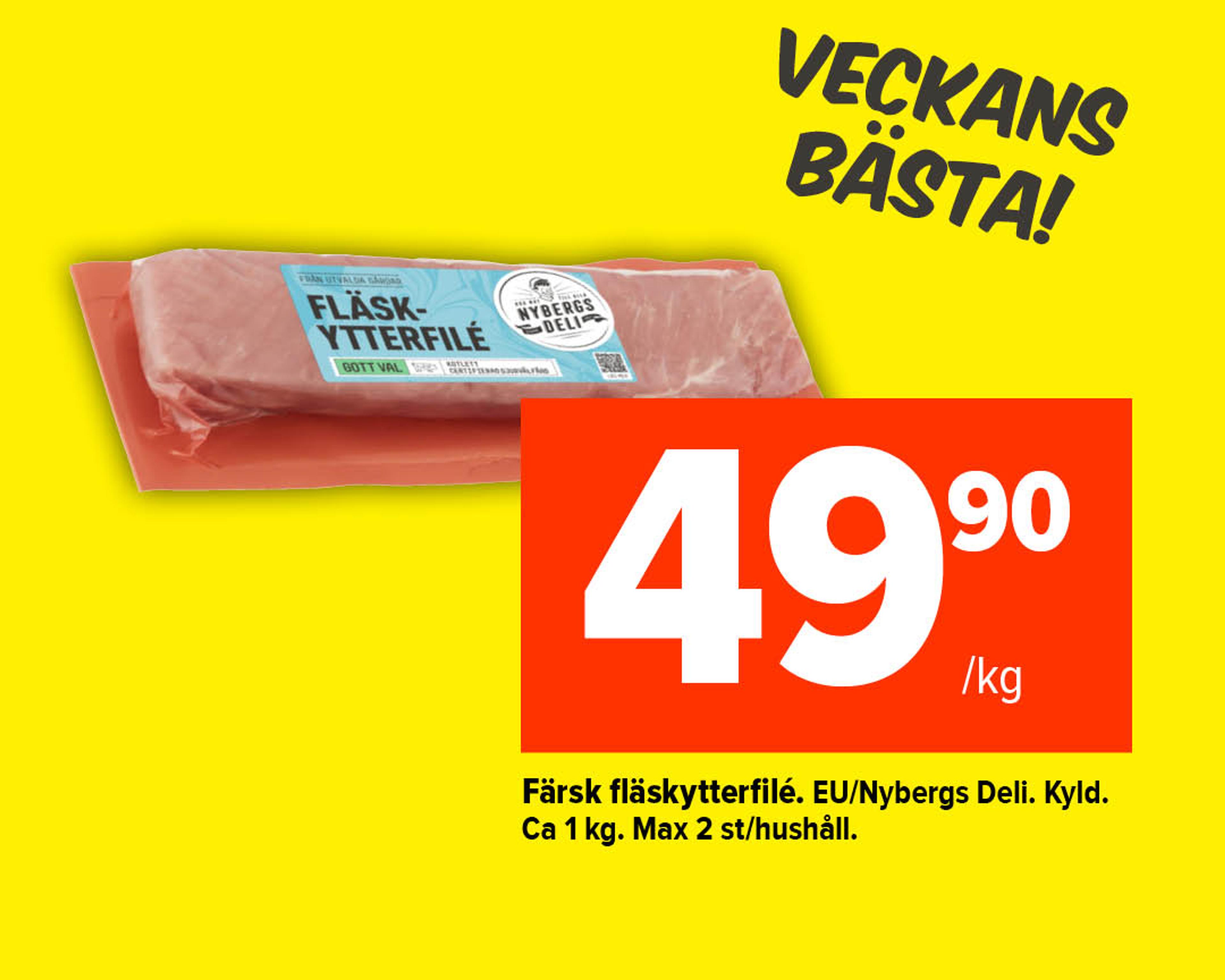 Färsk fläskytterfilé