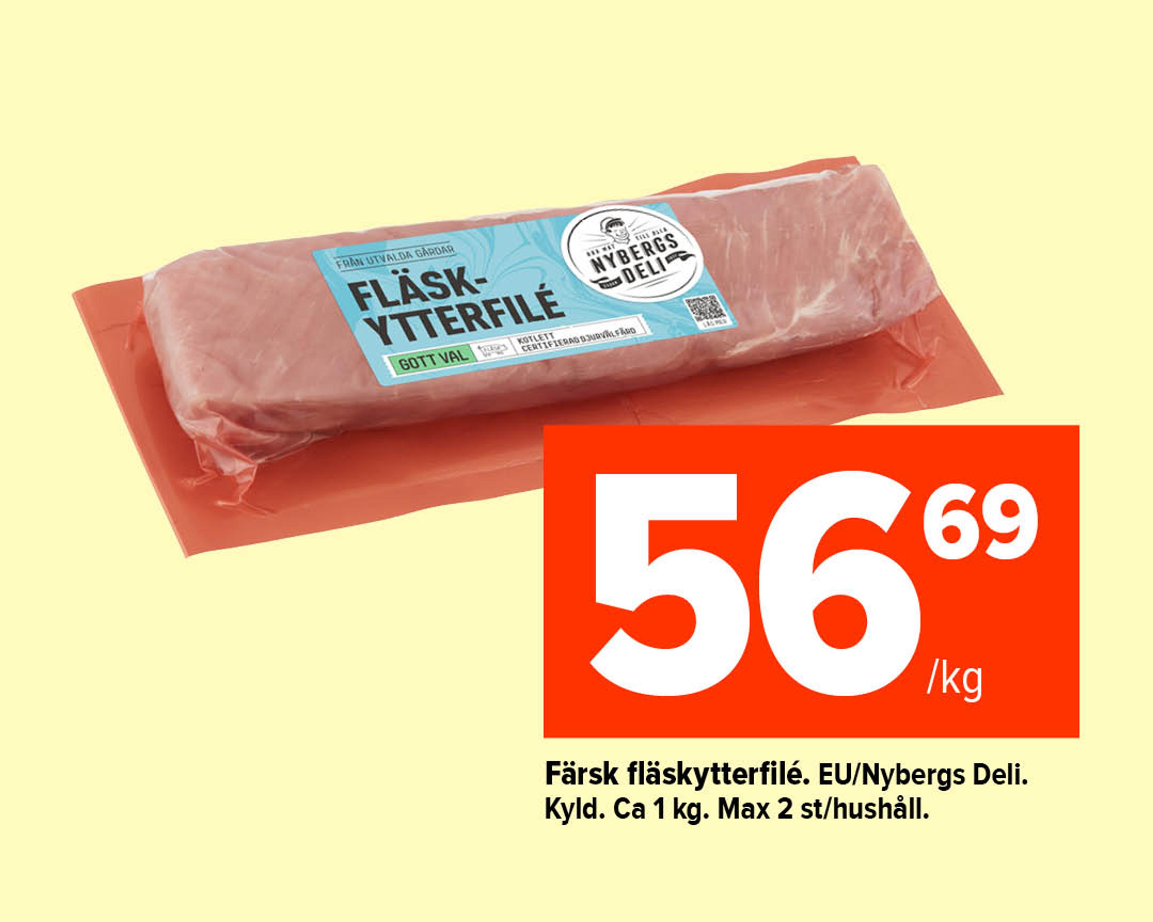 Färsk fläskytterfilé