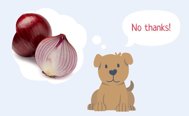 Dogs can't eat onions