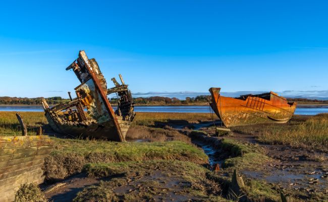 The shipwreck at Fleetwood Marsh Nature Reserve