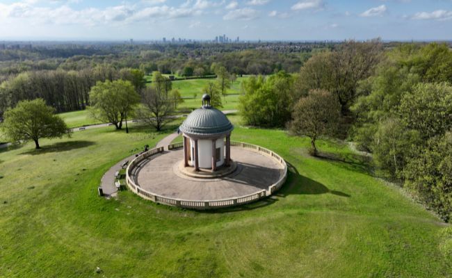 An arial view of Heaton Park