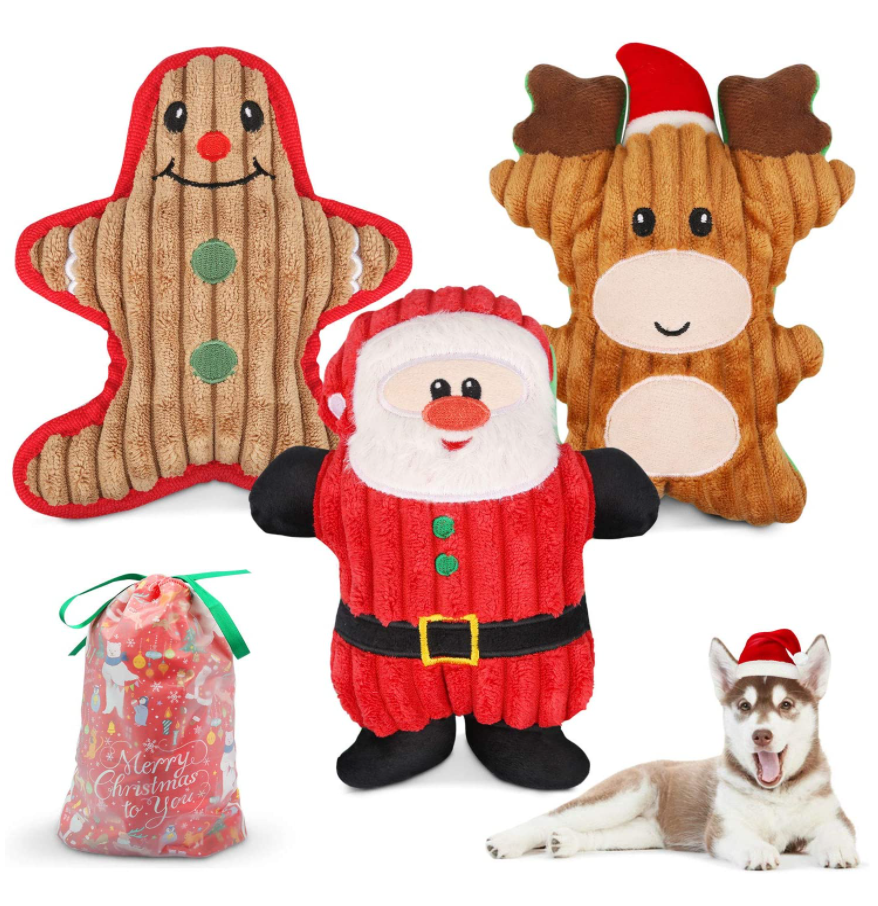 Christmas themed dog toys