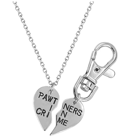BFF pendant necklace and dog tag charm