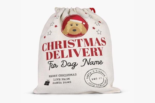 personalised santa sack for your dog