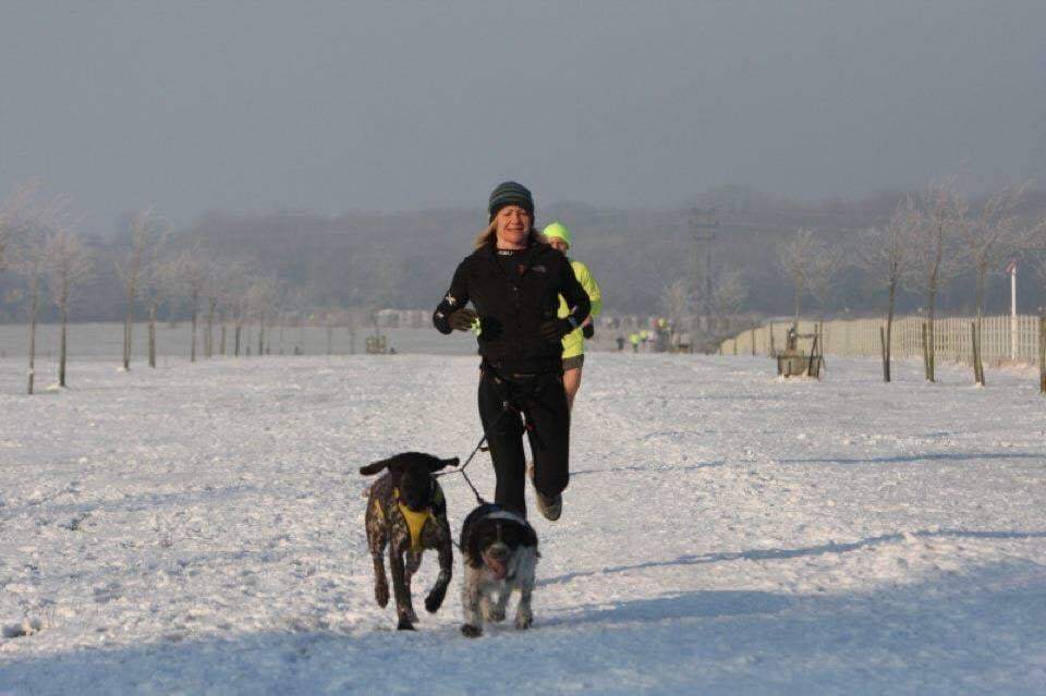 Ava and her owner Dawn, the canicross and running expert