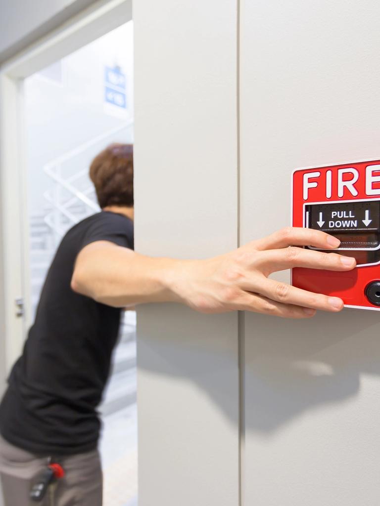 Fire alarm panel safety guard background