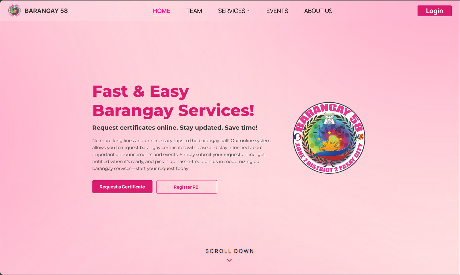 Barangay 58 Digital Service Portal