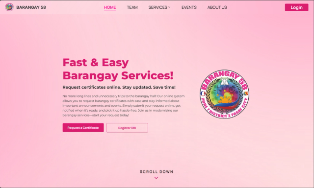 Barangay 58 Digital Service Portal