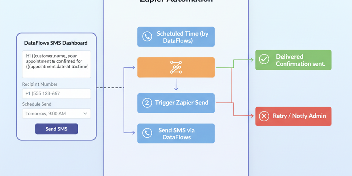 Send SMS Instantly with DataFlows SMS + Zapier Automation