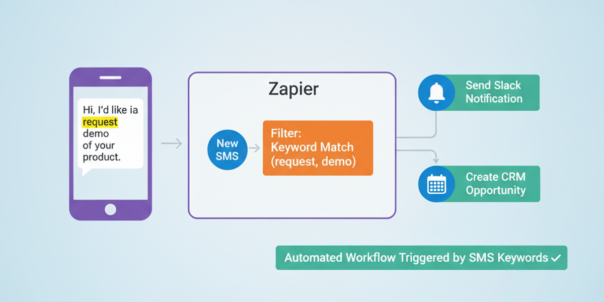 Automate Responses with “Keyword Matched in SMS” Using DataFlows SMS + Zapier