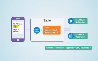 Automate Responses with “Keyword Matched in SMS” Using DataFlows SMS + Zapier
