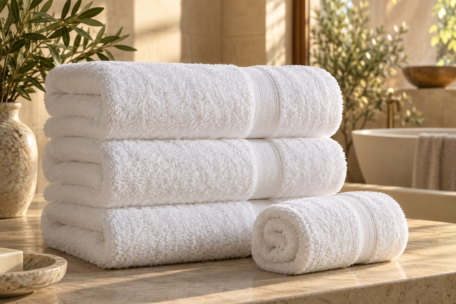 Soft and absorbent white bath towel by Hibernation