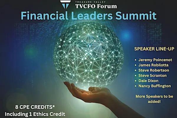A Graphic advertising the Financial Leaders Summit