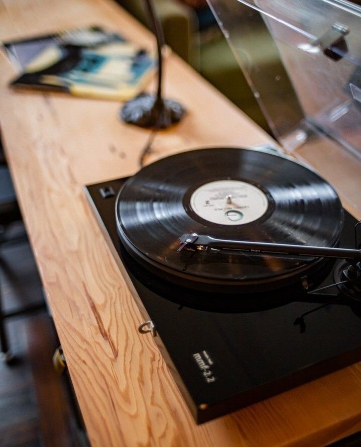 A record player in an suite at the Ace Hotel Portland.