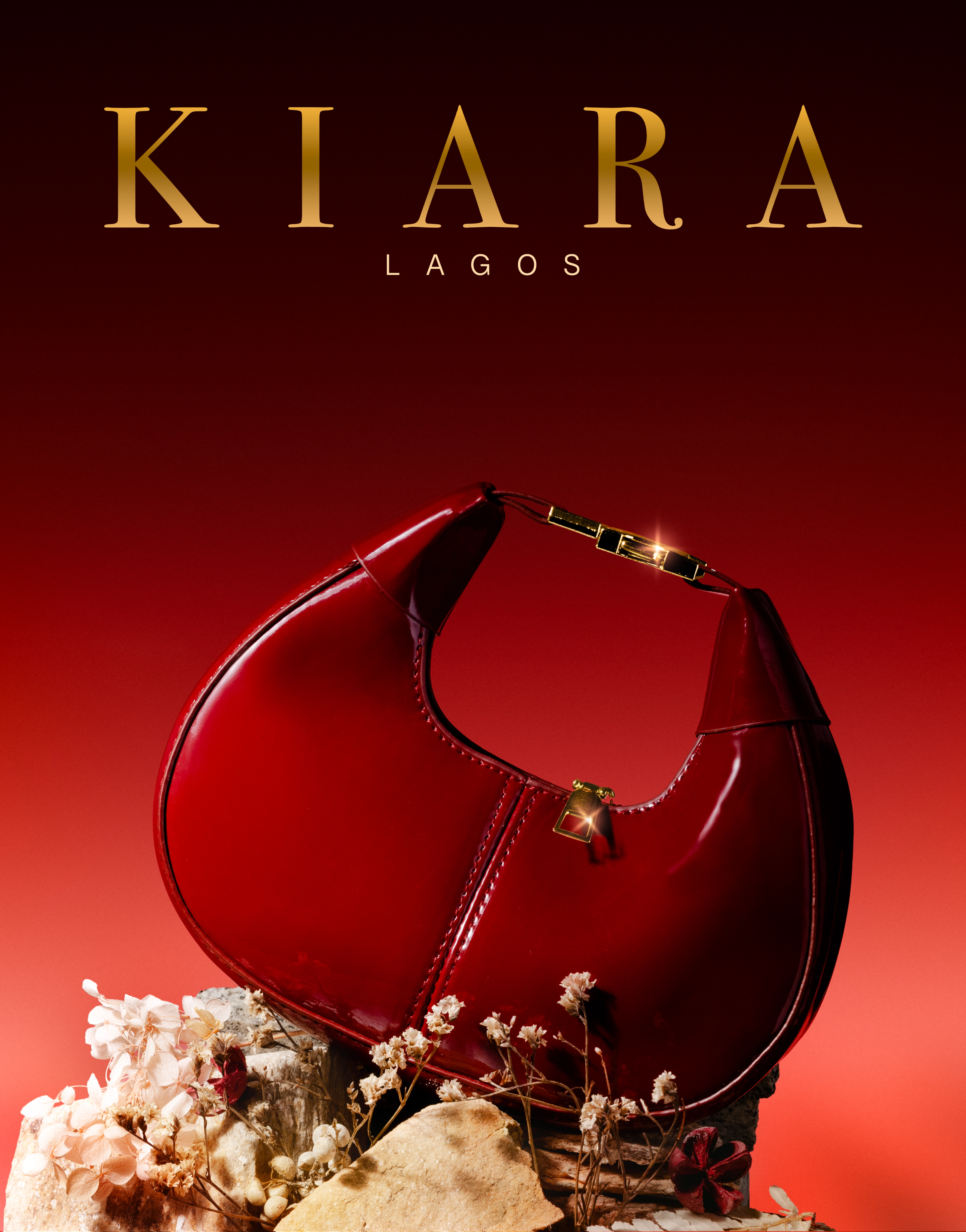 Kiara Lagos Fashion product styled on a textured surface, product photography by Efem Studios